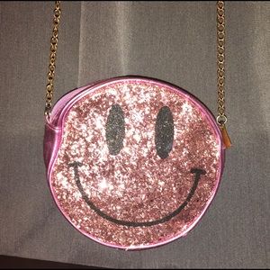 Olivia Miller Pink Glitter Smiley Bag